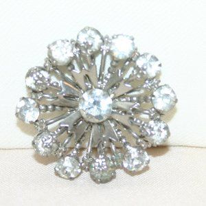 Vintage Ladies Starburst Rhinestone Brooch  R-990